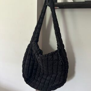 Black Puffer Tote Bag